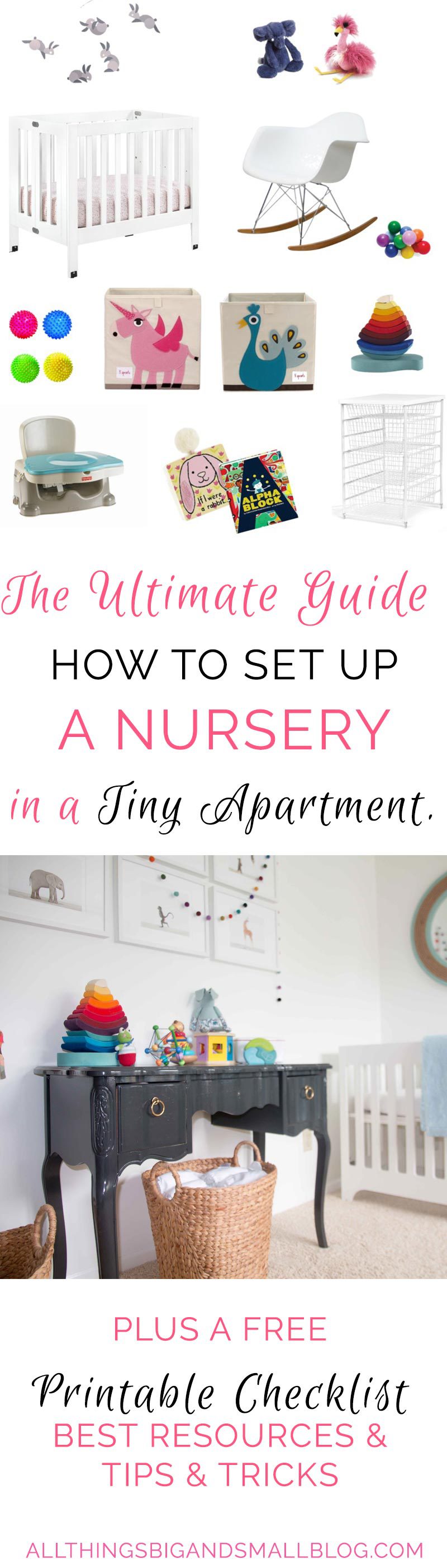 how to set up a nursery in a small room | small nursery | The Ultimate Guide: Small Space Living with a Baby by popular home decor blogger DIY Decor Mom