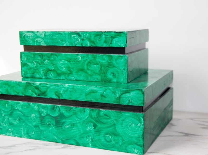 DIY Faux Malachite Box