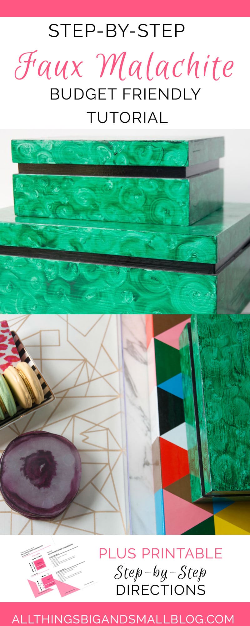 Faux Malachite | DIY faux malachite box | DIY home decor by ALL THINGS BIG AND SMALL