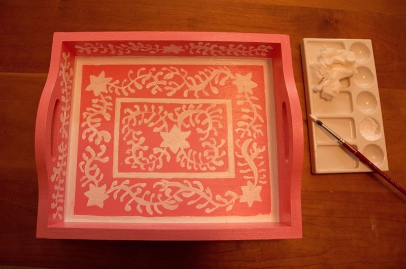 DIY Faux Inlay Tray | how to make a diy bone inlay tray