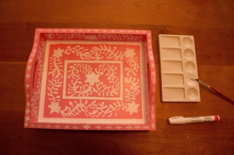 DIY Faux Inlay Tray | how to make a diy bone inlay tray