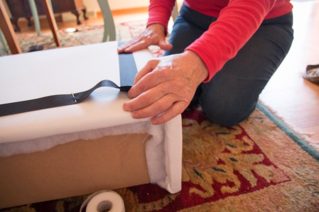 how to use stitch witchery to attach ribbon to valance box