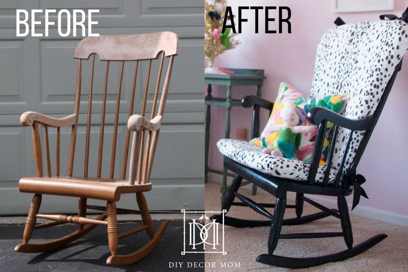 before and after upholstered rocking chair cushion | how to make a cushion for rocking chair 