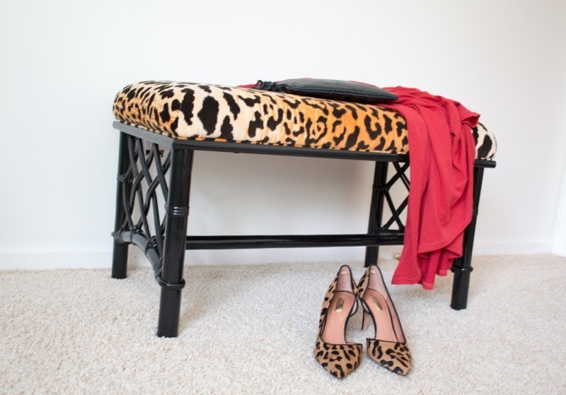 DIY Leopard Chinoiserie Bench 