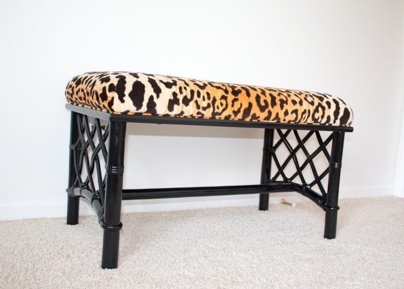 DIY Leopard Chinoiserie Bench 