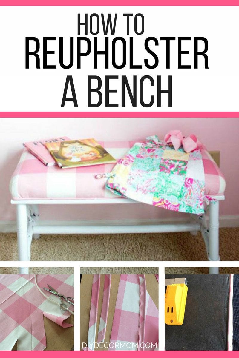 how to upholster a bench tutorial | step-by-step pictures of reupholstering a bench by DIY Decor Mom