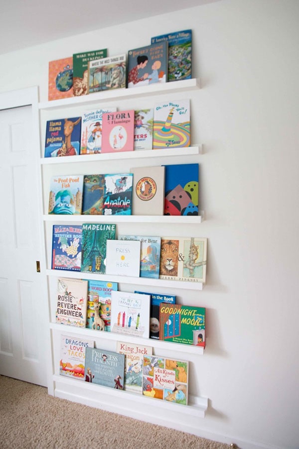 DIY Book Ledge in Nursery 4 - DIY Book Ledge in Nursery by popular home decor blogger DIY Decor Mom