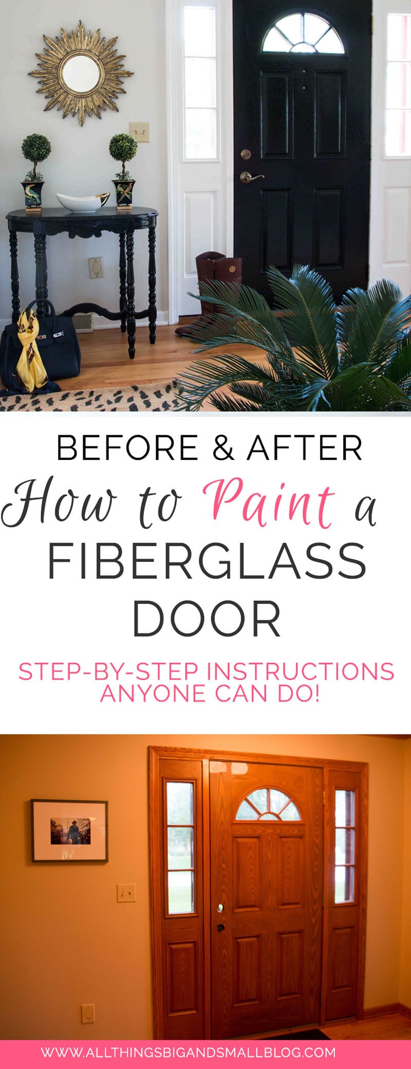 How To Paint Fiberglass Door: a step-by-step tutorial on how to paint front door - How To Paint Fiberglass Door by home decor blogger DIY Decor Mom 