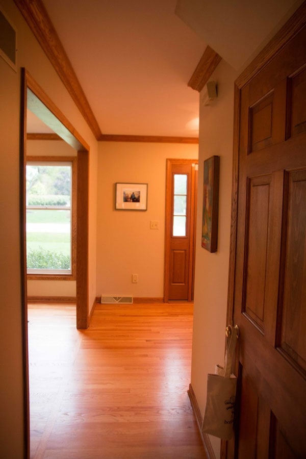 How To Paint Fiberglass Door and Oak Trim - How To Paint Fiberglass Door by home decor blogger DIY Decor Mom 