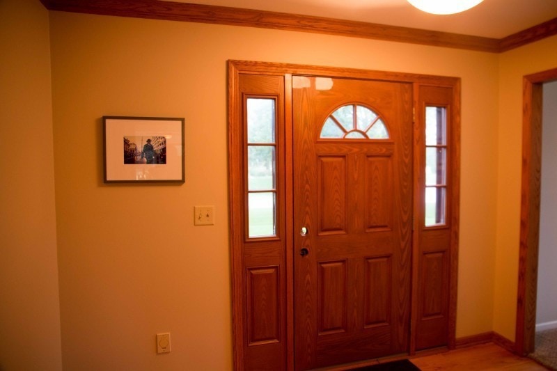 How To Paint Fiberglass Door and Oak Trim