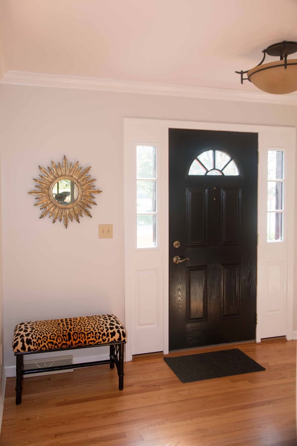 How To Paint Fiberglass Door and Oak Trim - How To Paint Fiberglass Door by home decor blogger DIY Decor Mom 