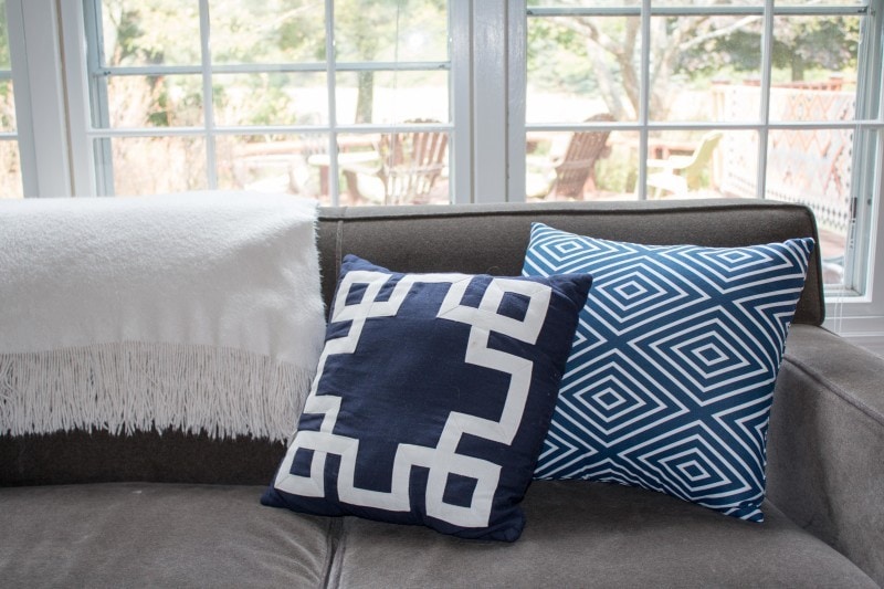 DIY Blue Geometric Pillows