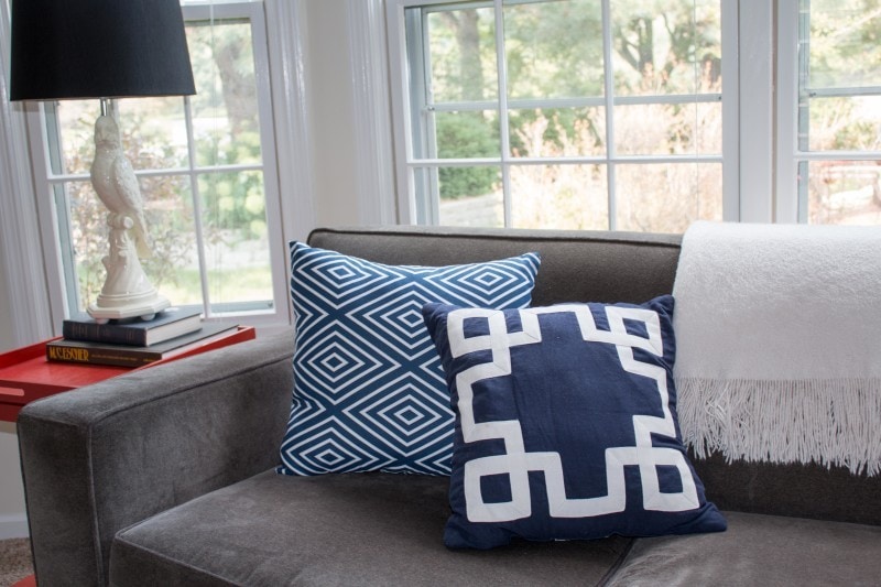 DIY Blue Geometric Pillows