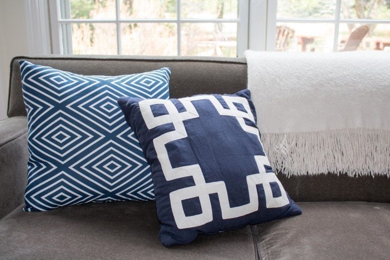 DIY Blue Geometric Pillows