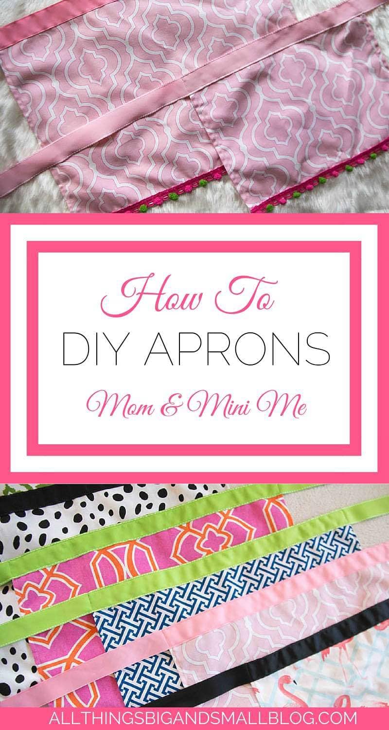 DIY Apron- how to make an apron for mom and daughter--more DIY projects at All Things Big and Small Blog!