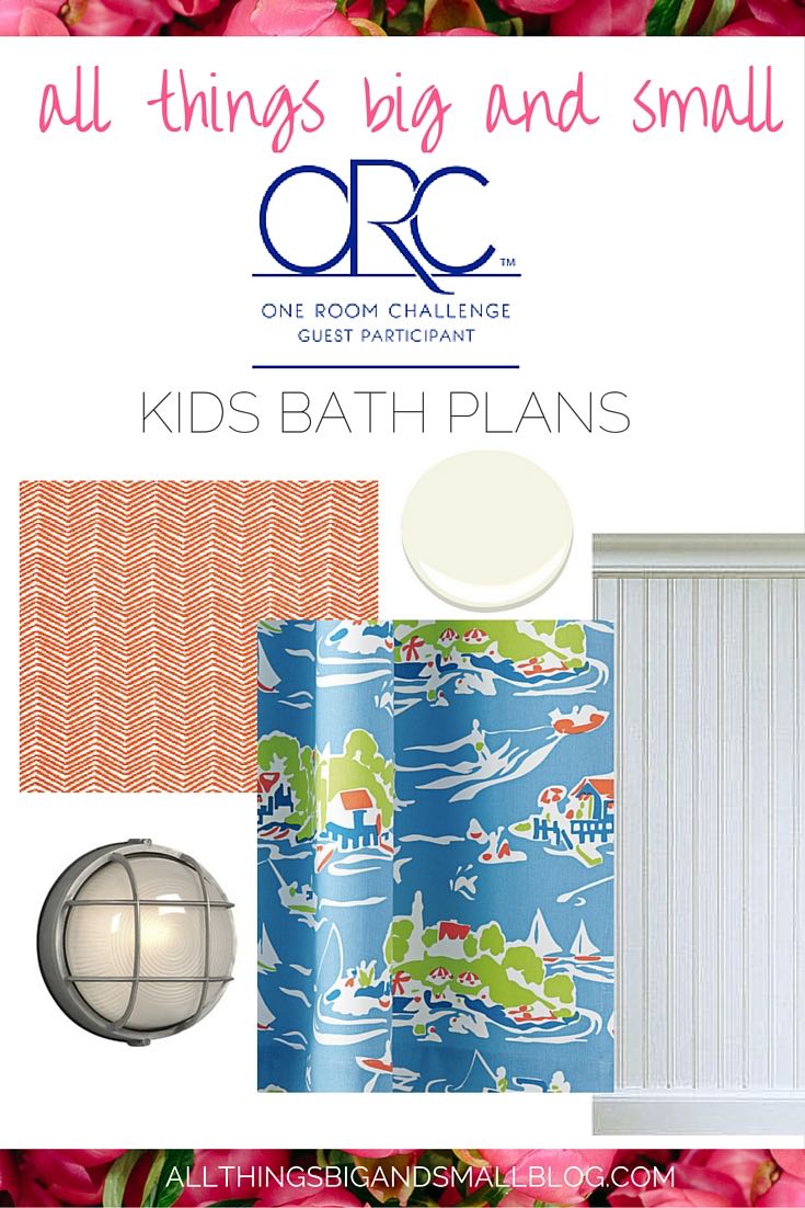 One Room Challenge Kids Bath- All Things Big and Small- for more budget friendly DIY and decor go to All Things Big and Small Blog!