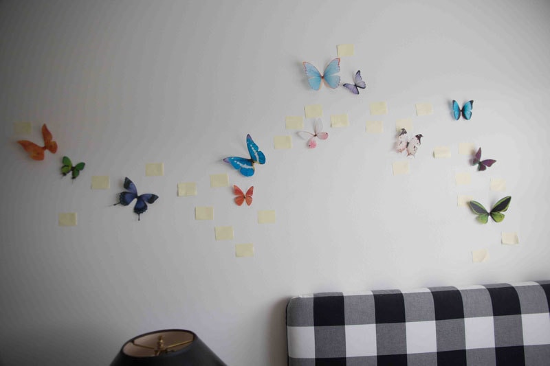 How to Add a 3-D butterfly wall in a nursery-- READ and REPIN for more budget-friendly decor and DIYs for nursery and home all at ALL THINGS BIG AND SMALL BLOG!