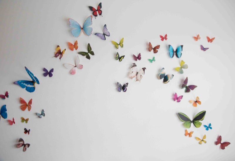 How to Add a 3-D butterfly wall in a nursery-- READ and REPIN for more budget-friendly decor and DIYs for nursery and home all at ALL THINGS BIG AND SMALL BLOG!