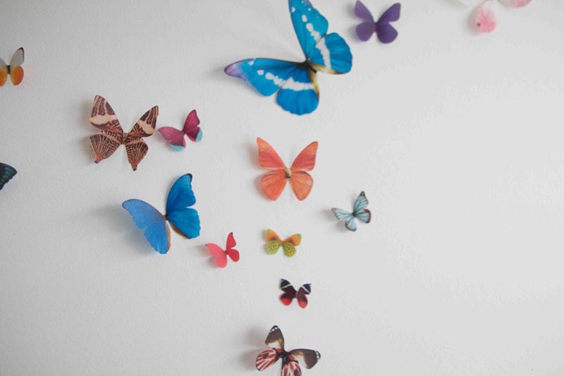 How to Add a 3-D butterfly wall in a nursery-- READ and REPIN for more budget-friendly decor and DIYs for nursery and home all at ALL THINGS BIG AND SMALL BLOG!