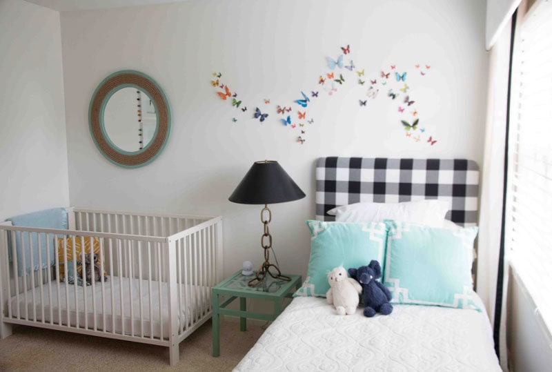How to Add a 3-D butterfly wall in a nursery-- READ and REPIN for more budget-friendly decor and DIYs for nursery and home all at ALL THINGS BIG AND SMALL BLOG!