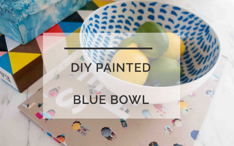 diy blue and white bowl