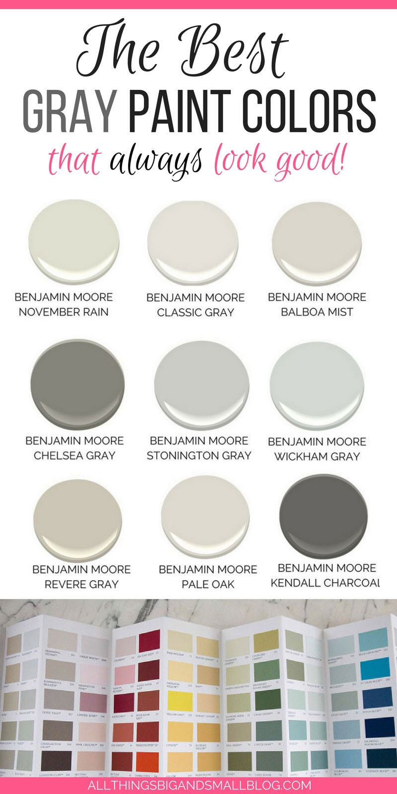 light gray paint colors for your home in collage--the best neutral gray paints picked by designers