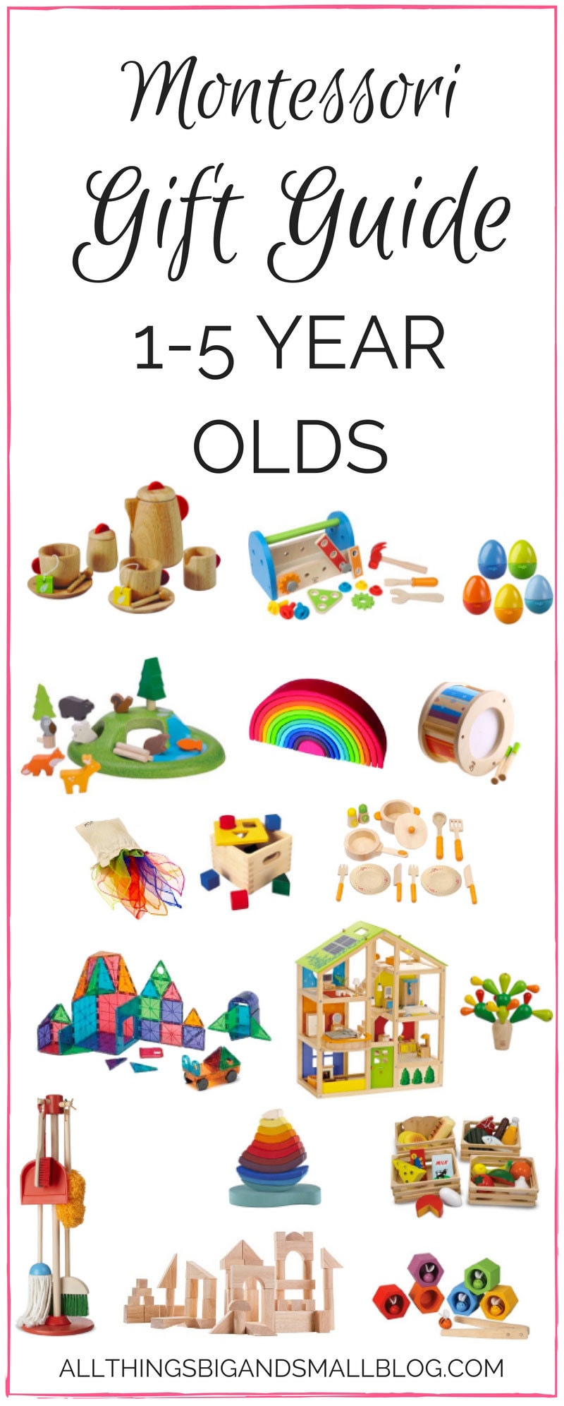 Montessori Gift Guide | Montessori Toys for 1 to 4 year olds | Beautiful toys for kids from All Things Big and Small - Montessori Gifts that Kids AND Parents Will Love by popular mom blogger DIY Decor Mom