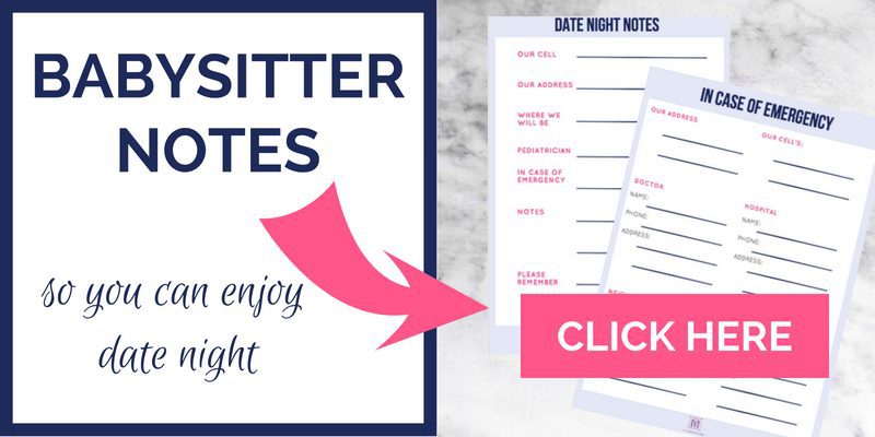 babysitter notes in case of emergency printable