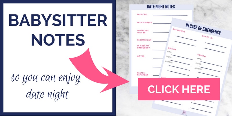 babysitter notes in case of emergency printable