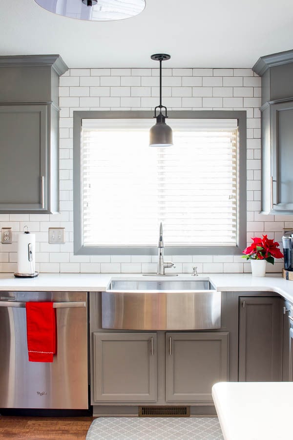 Benjamin Moore Chelsea Gray kitchen cabinets by Inspiration for Moms