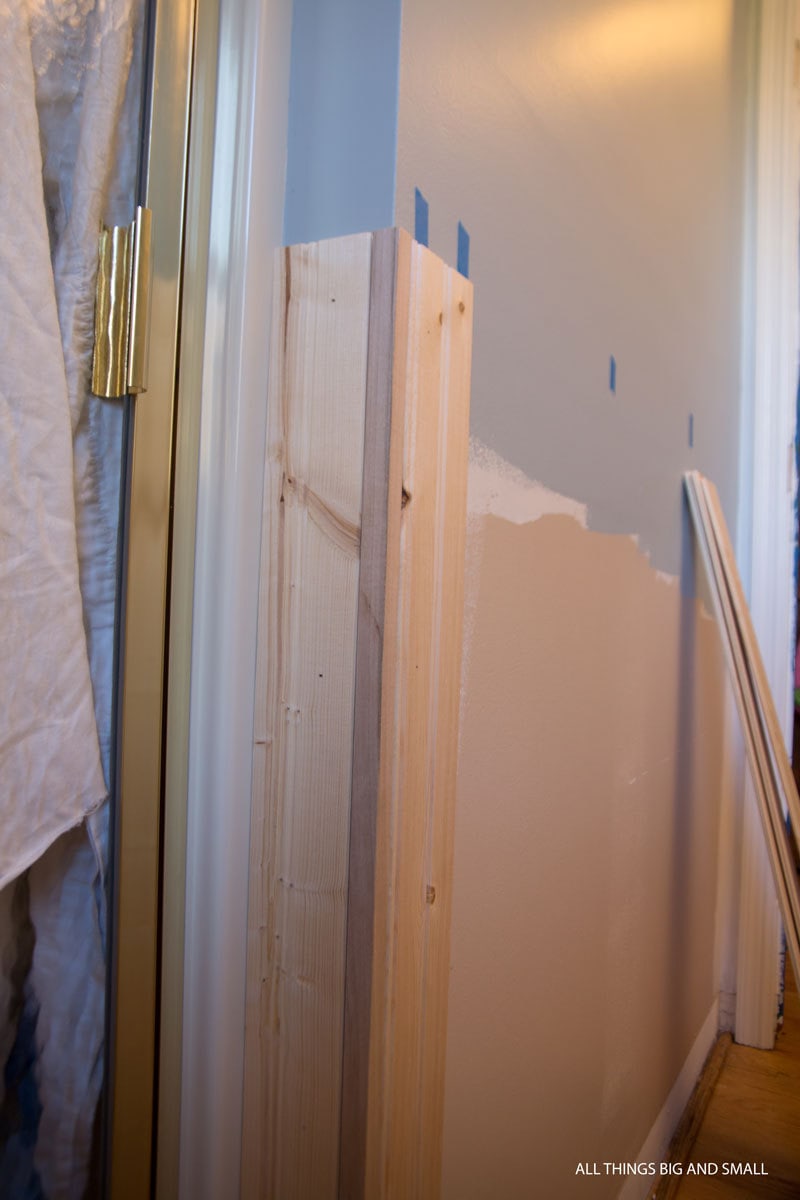 how to install beadboard around corners in a beadboard bathroom