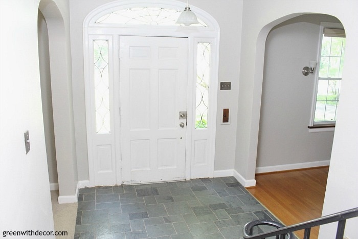 agreeable gray foyer by Green with Decor- best gray paint colors