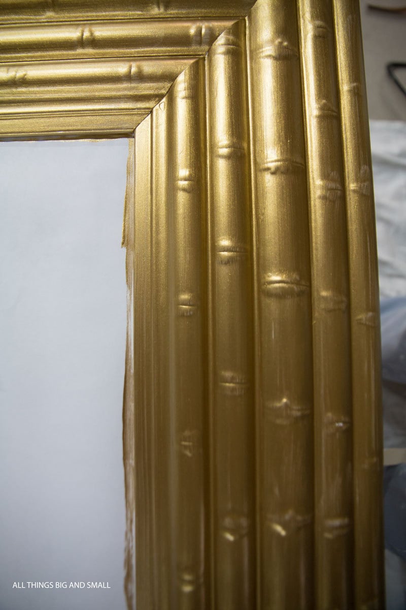 How To Paint A Mirror Frame Antique Gold - The Honeycomb Home