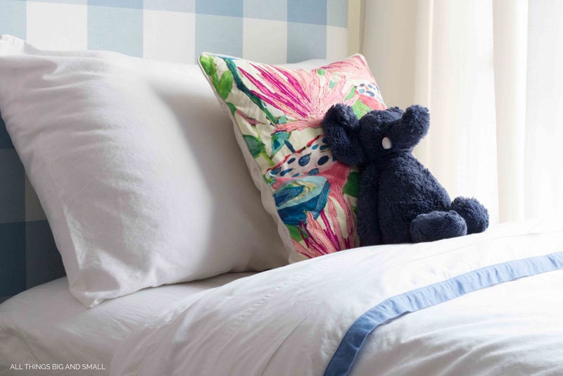 Darling blue border duvet from Serena & Lily