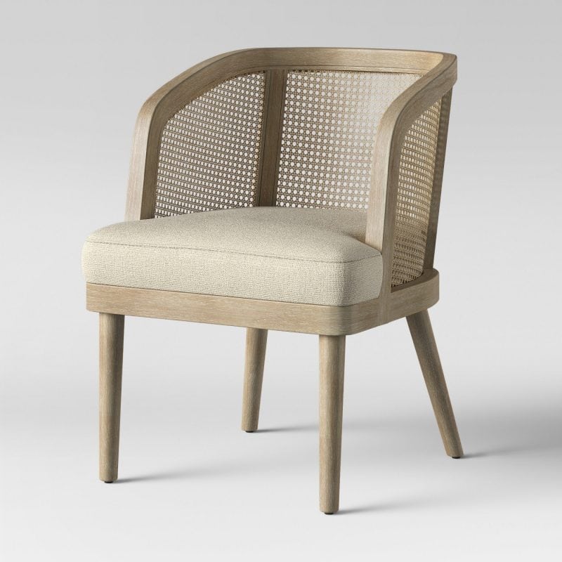 caned target accent chair - affordable accent chair under 200