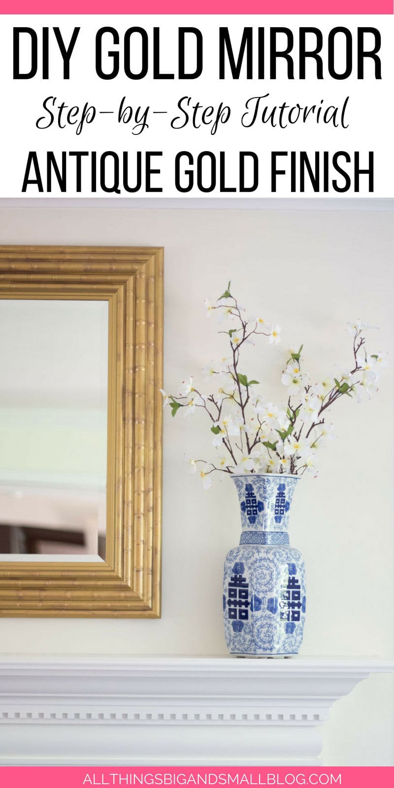 AMAZING makeover on this Gold Mirror and gold mirror frame! Such a great DIY for a decorative mirror! Would be great on a sunburst mirror too!