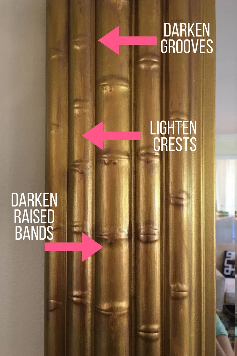Such an easy DIY gold frame mirror! - Gold Mirror DIY by popular home decor blogger DIY Decor Mom