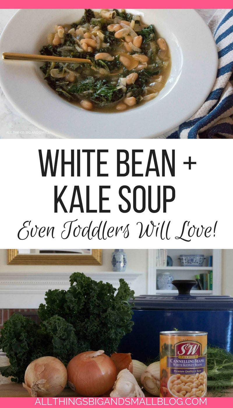 THE BEST white bean kale soup recipe my kids ACTUALLY EAT! #AD @SWBeans 