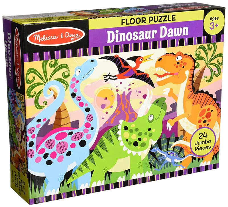 best dinosaur toys and dinosaur gift ideas for toddlers and prescoholers--great dinosaur floor puzzle