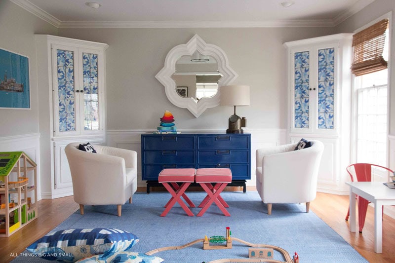 such darling preppy playroom decor