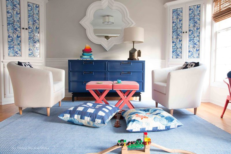 blue playroom decor LOVE! such a cute playroom makeover