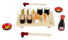 woodenn play food sushi set - Wooden Play Food by popular style blog DIY Decor Mom