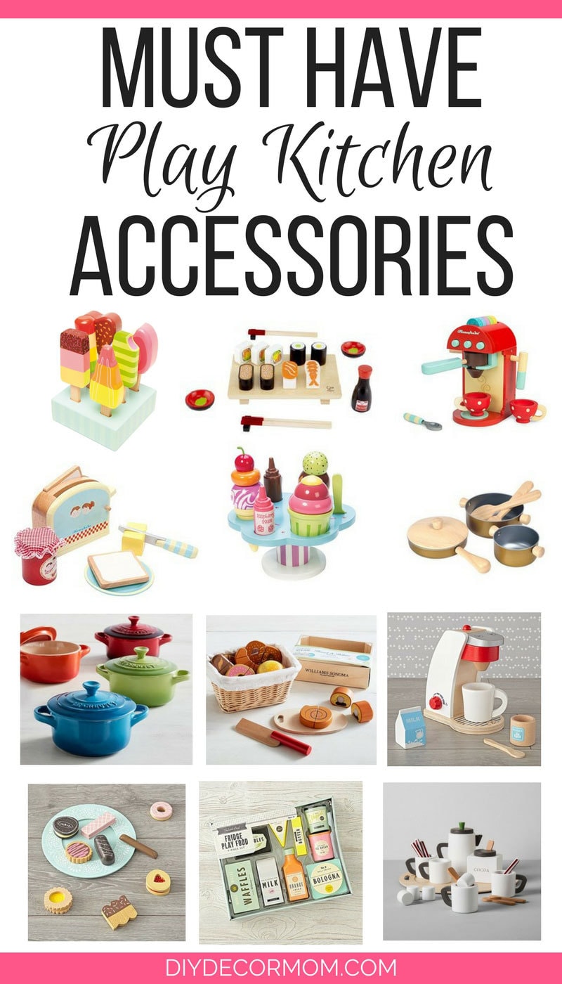 The CUTEST wooden play food perfect for play kitchens! Love these wooden play kitchen accessories! - Wooden Play Food by popular style blog DIY Decor Mom