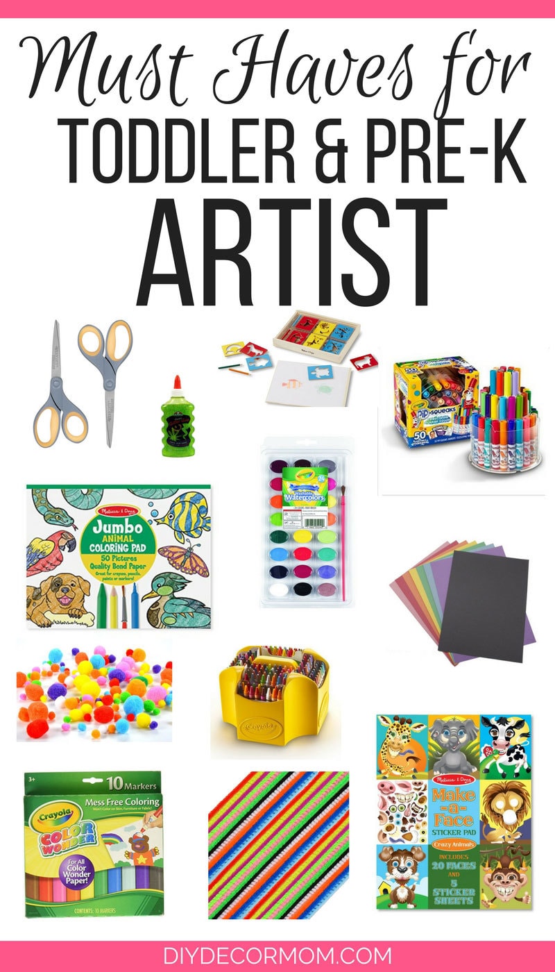 Such good ideas for art gifts for preschoolers! These are the perfect presents for a preschooler who loves art! Perfect gift ideas for the budding preschool artist! - Art Gifts for the Preschooler who Wants to Be an Artist by popular mom blogger DIY Decor Mom