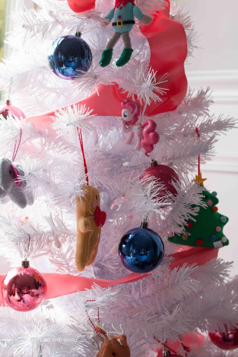 Small Decorated Christmas Trees: Pink and Blue and Gold ALL OVER by popular home decor blogger DIY Decor Mom