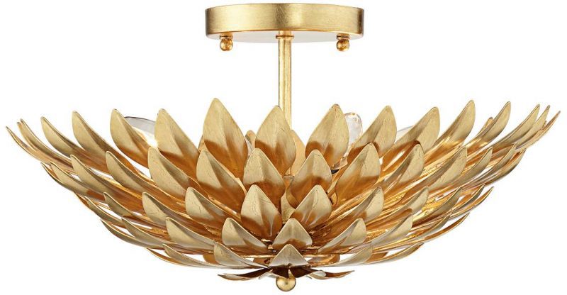 semi-flush-ceiling-light-gold-flower - Semi Flush Ceiling Lights by popular home decor blogger DIY Decor Mom