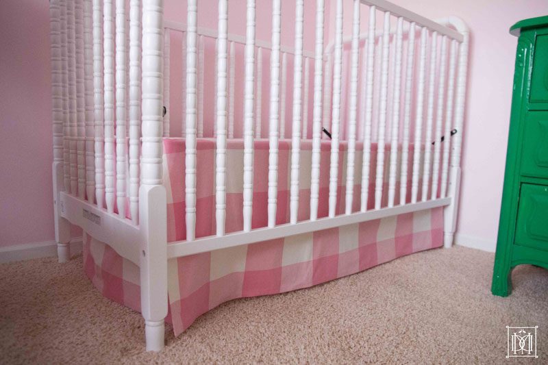 Pink Crib Bed Skirt and crib