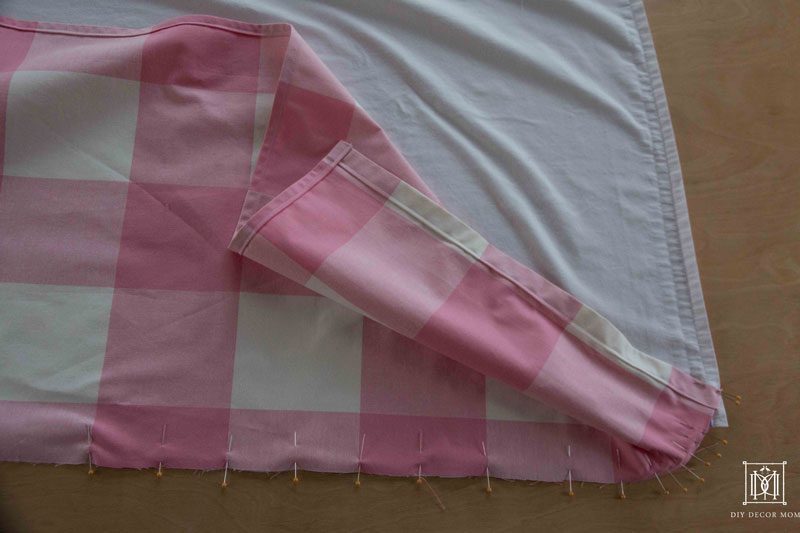 Crib bed skirt tutorial with crib skirt pattern! Pink crib skirt DIY