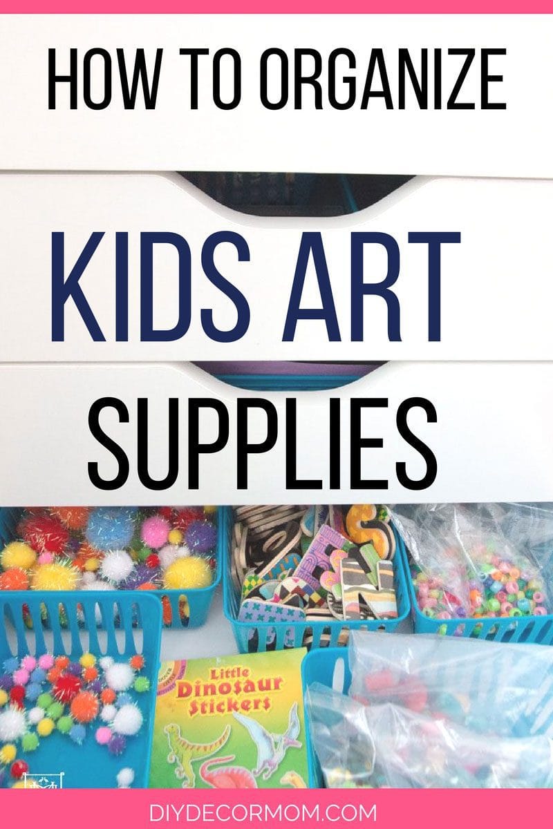 BRILLIANT! Best kids art storage hacks for moms! Kids arts and crafts supplies are easily organized and stored this way! Tips from popular blogger DIY Decor Mom