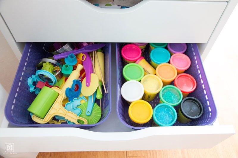 how to organize kids art supplies and craft supplies--kids art storage hacks by DIY Decor Mom